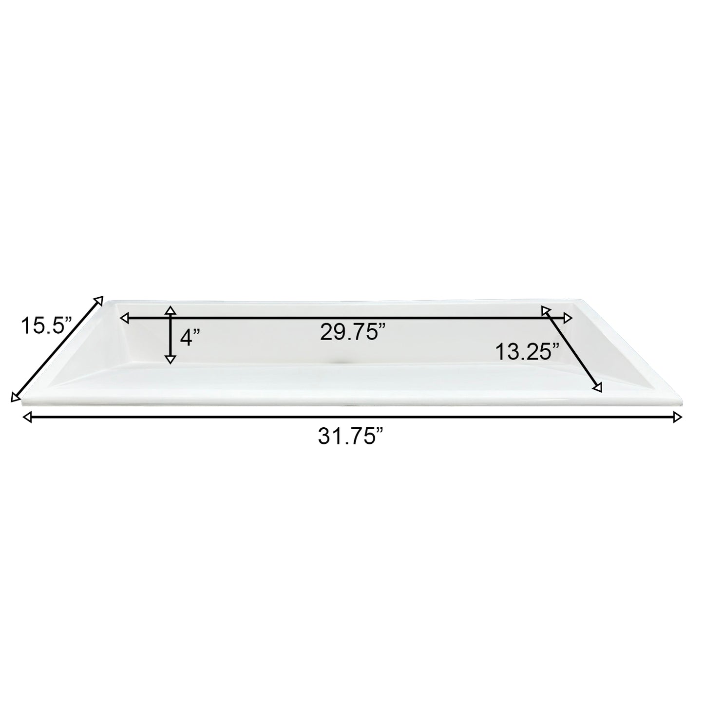 Undermount Ramp 30 Sink White Gloss