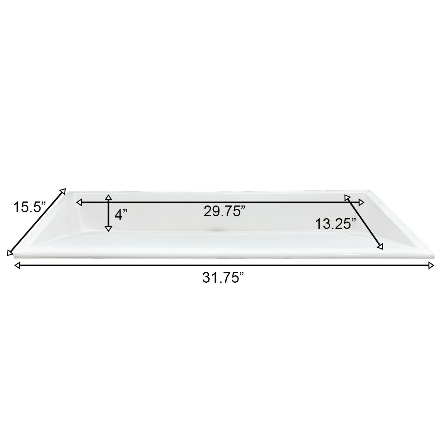 Undermount Ramp 30 Sink White Matte